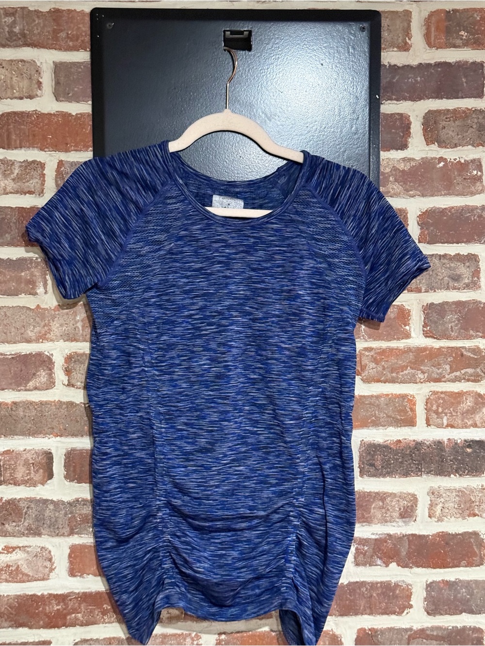 Athleta Women's Blue Space-Dye Short Sleeve Top